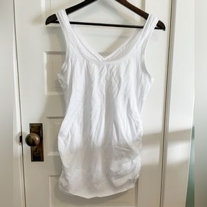 Thyme Maternity Sleeveless Cotton White T-Shirt, Reversible  Size small